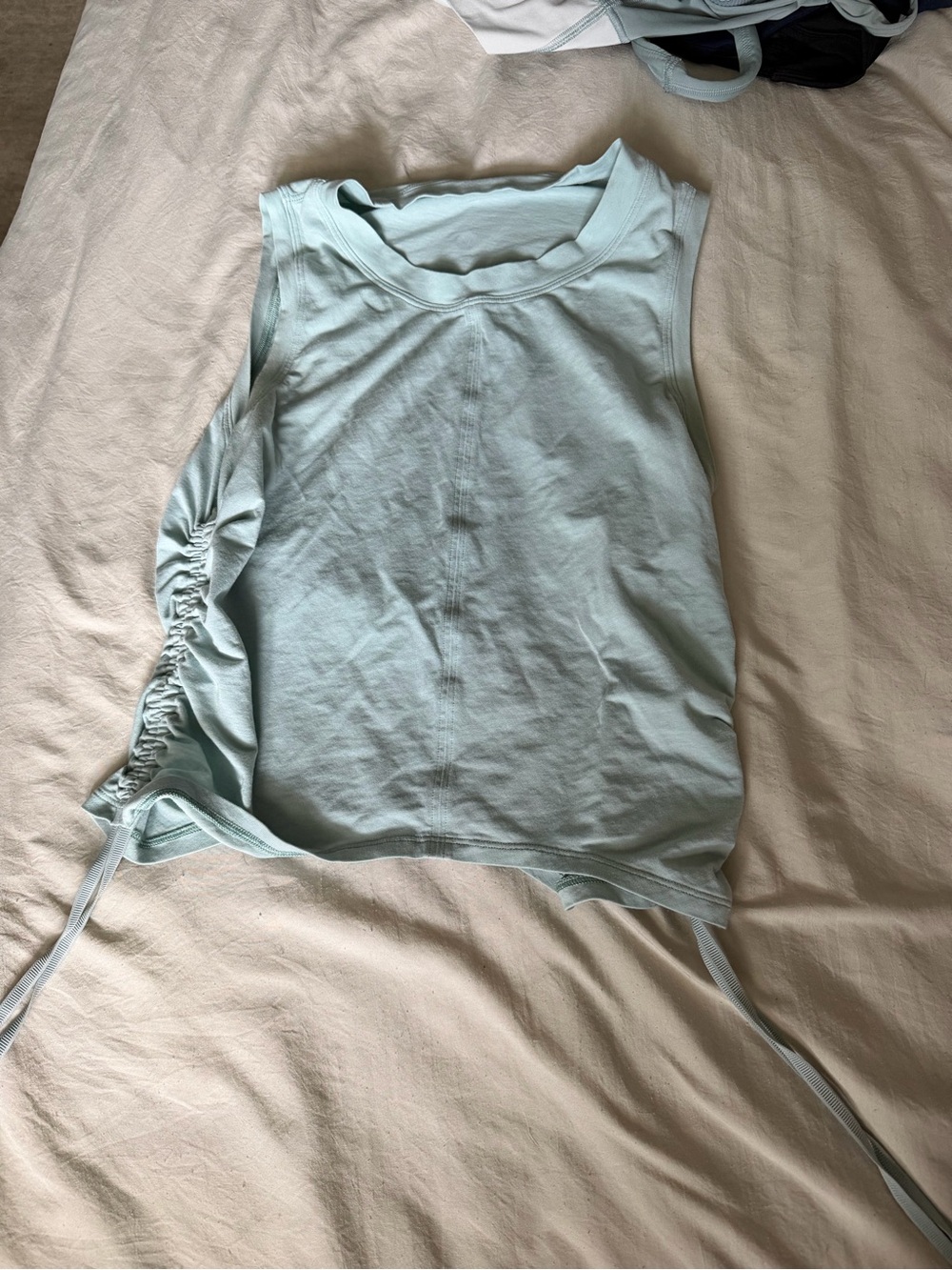 Lululemon Sleeveless Side-Ruched Tank Top in Light Blue